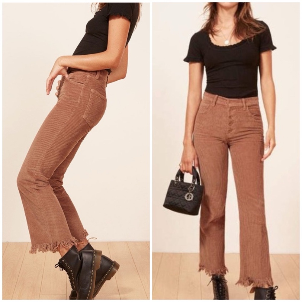 Reformation Corduroy Jessie Cropped Pants Size 26